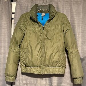 Nike Green Puffer Jacket with Blue Lining